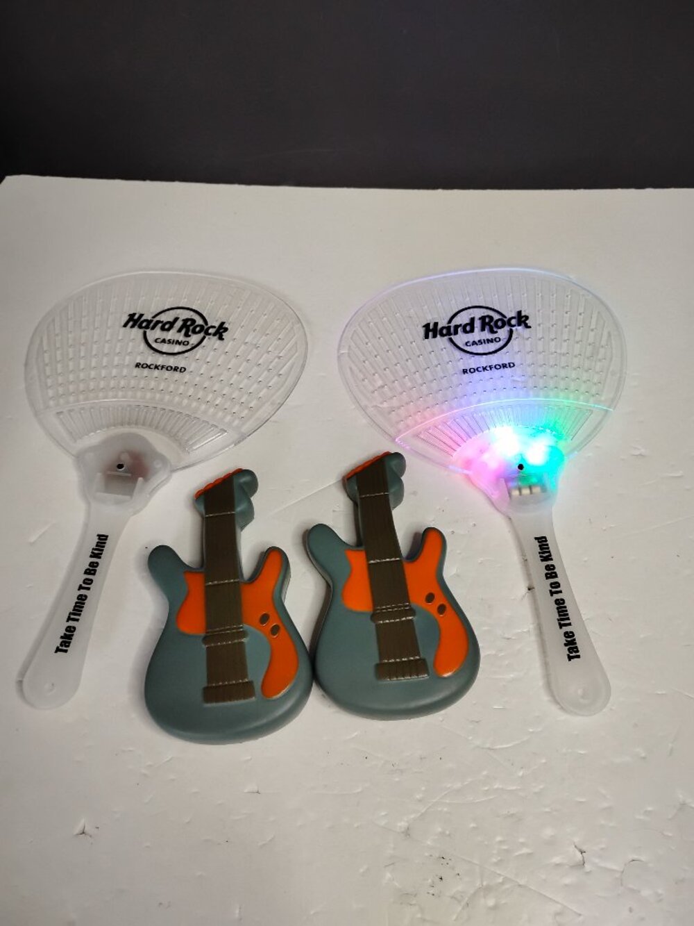 Hard Rock Casino Rockford LED Hand Fans & Guitar Stress Balls